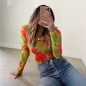 Starlow Tie Dye Neon Bodysuit (Small)
